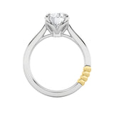 2CTW Round Shaped Lab Grown Diamond (F/VS) Two Tone Classic Solitaire Engagement Ring in 14K Gold