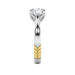2CTW Round Shaped Lab Grown Diamond (F/VS) Two Tone Classic Solitaire Engagement Ring in 14K Gold