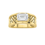 2CTW Radiant Shaped Lab Grown Diamond (G/VS) Ring in Silver|18K Yellow Gold