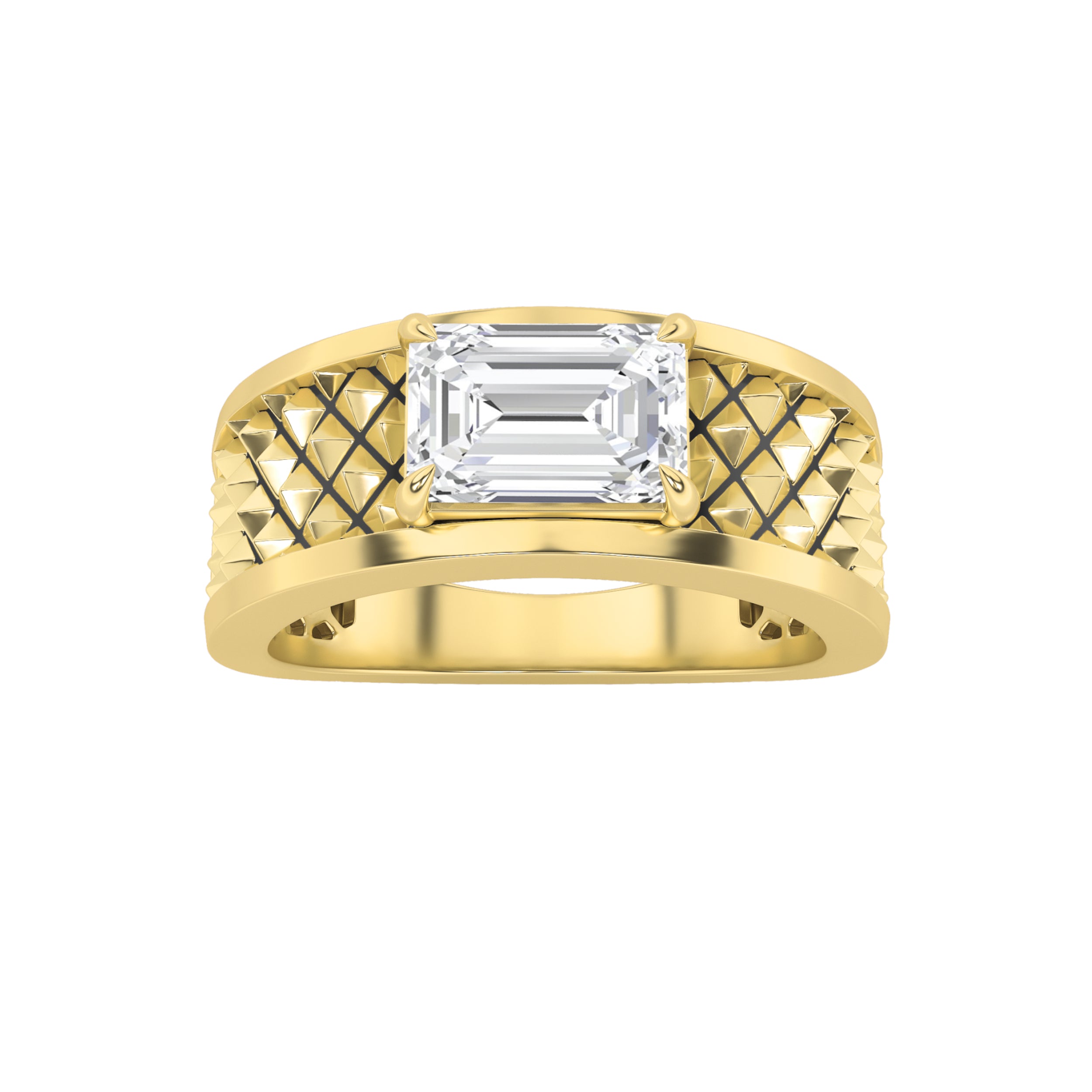 2CTW Radiant Shaped Lab Grown Diamond (G/VS) Ring in Silver|18K Yellow Gold