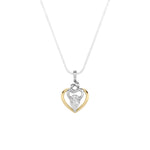 1.5CTW Pear Shaped Lab Grown Diamond (F/VS) Heart Shaped Pendant in 14K Gold