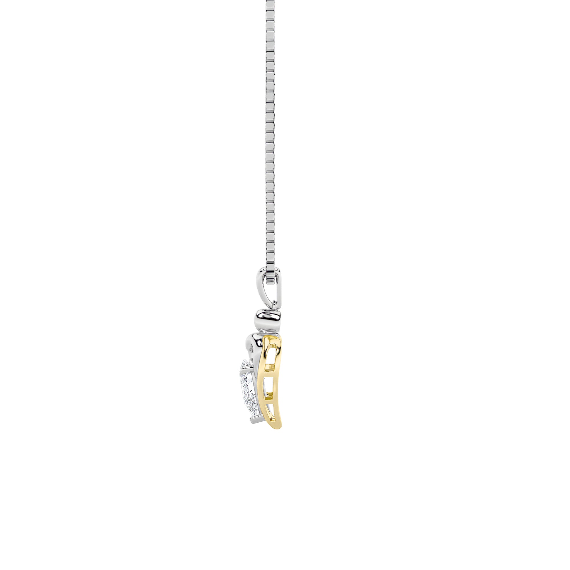 1.5CTW Pear Shaped Lab Grown Diamond (F/VS) Heart Shaped Pendant in 14K Gold
