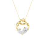 3CTW Pear Shaped Lab Grown Diamond (F/VS) Heart Shaped Pendant in 14K Gold
