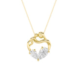 3CTW Pear Shaped Lab Grown Diamond (F/VS) Heart Shaped Pendant in 14K Gold