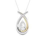 1.5CTW Pear Shaped Lab Grown Diamond (F/VS) Fancy Pendant in 14K Gold