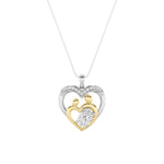 1CTW Oval Shaped Lab Grown Diamond (F/VS) Heart Shaped Pendant in 14K Gold