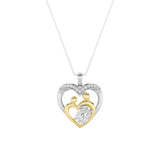 1CTW Oval Shaped Lab Grown Diamond (F/VS) Heart Shaped Pendant in 14K Gold