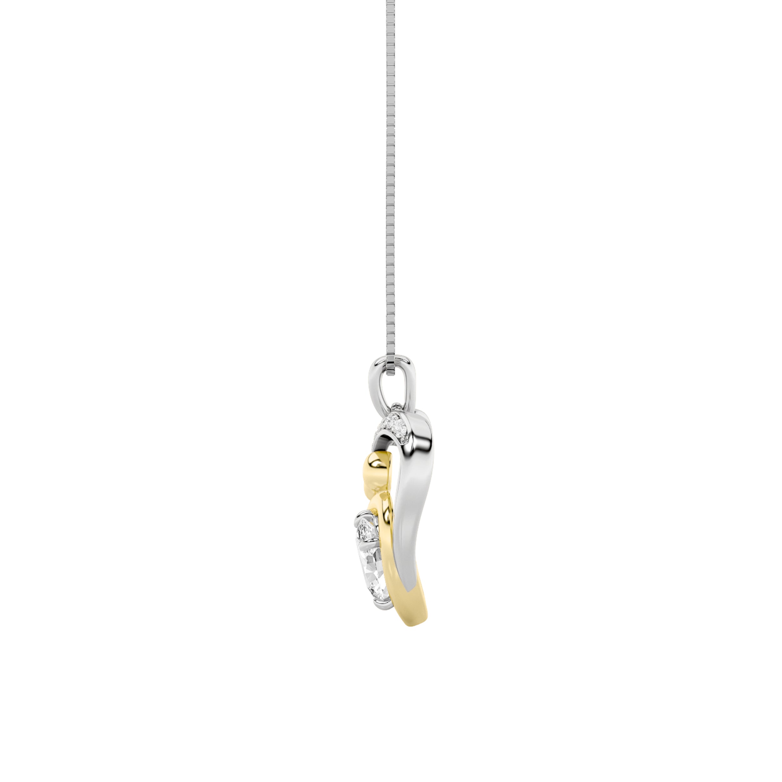 1CTW Oval Shaped Lab Grown Diamond (F/VS) Heart Shaped Pendant in 14K Gold