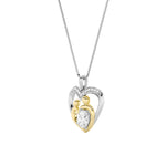 1CTW Oval Shaped Lab Grown Diamond (F/VS) Heart Shaped Pendant in 14K Gold