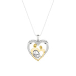 1CTW Oval Shaped Lab Grown Diamond (F/VS) Heart Shaped Pendant in 14K Gold