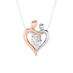 1.5CTW Pear Shaped Lab Grown Diamond (F/VS) Mother and Child Heart Shaped Pendant in 14K Gold