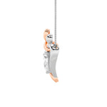 1.5CTW Pear Shaped Lab Grown Diamond (F/VS) Mother and Child Heart Shaped Pendant in 14K Gold
