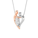 1.5CTW Pear Shaped Lab Grown Diamond (F/VS) Mother and Child Heart Shaped Pendant in 14K Gold