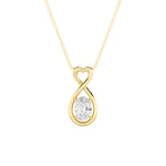 1CTW Oval Shaped Lab Grown Diamond (G/VS) Fancy Solitaire Pendant in 14K Gold