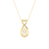 1CTW Oval Shaped Lab Grown Diamond (G/VS) Fancy Solitaire Pendant in 14K Gold