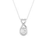 1CTW Oval Shaped Lab Grown Diamond (F/VS) Fancy Solitaire Pendant in 14K Gold
