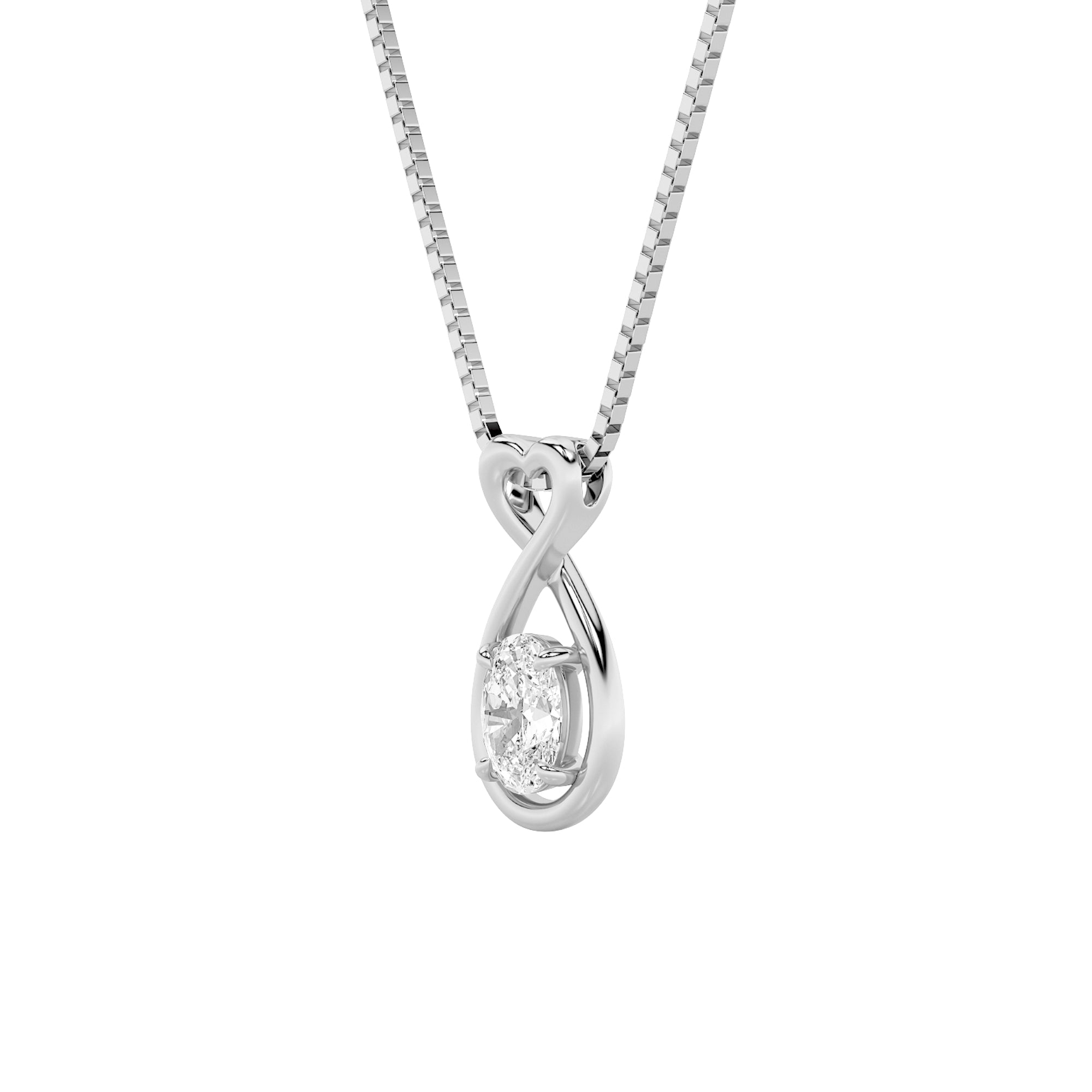 1CTW Oval Shaped Lab Grown Diamond (F/VS) Fancy Solitaire Pendant in 14K Gold