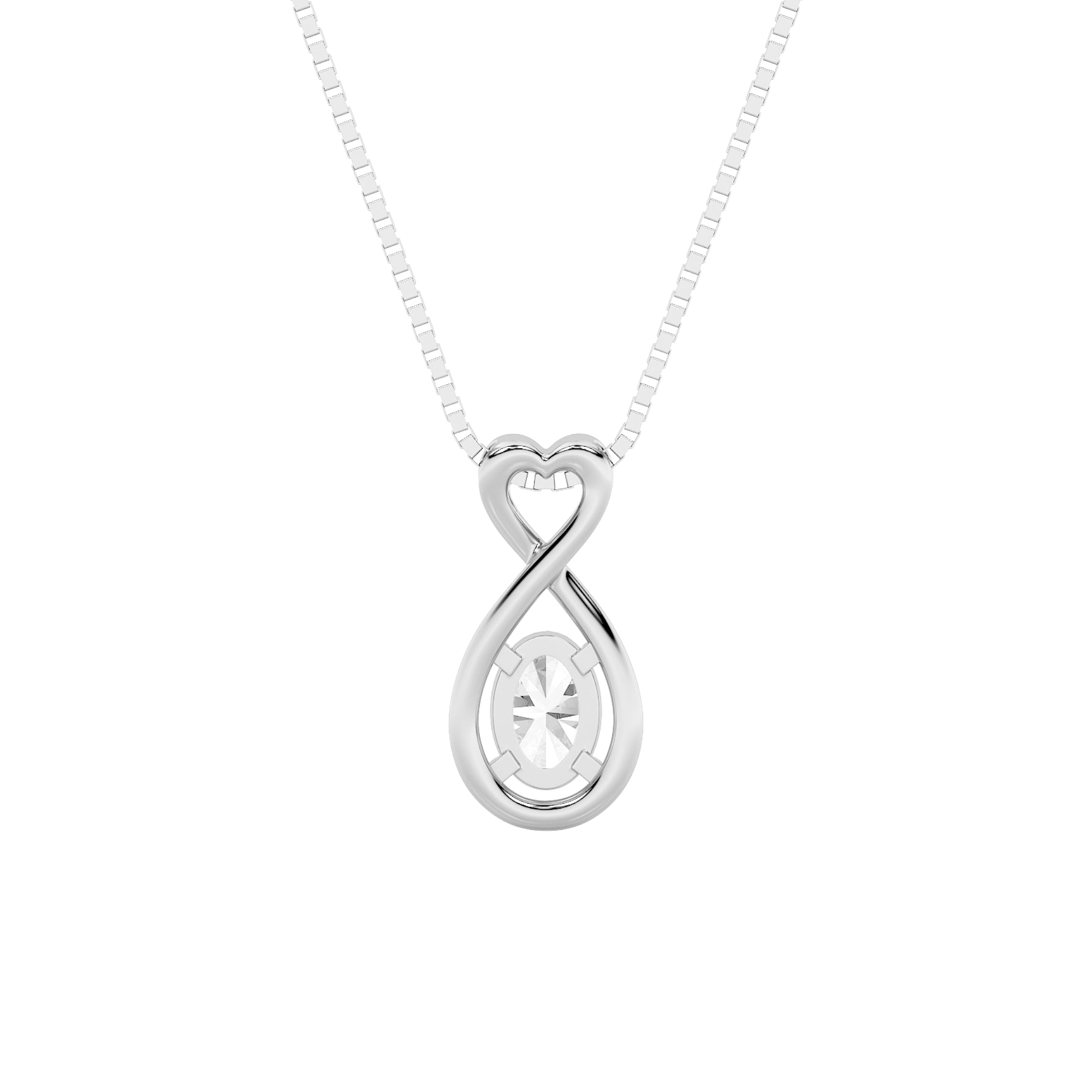 1CTW Oval Shaped Lab Grown Diamond (F/VS) Fancy Solitaire Pendant in 14K Gold