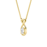 1CTW Oval Shaped Lab Grown Diamond (F/VS) Fancy Solitaire Pendant in 14K Gold
