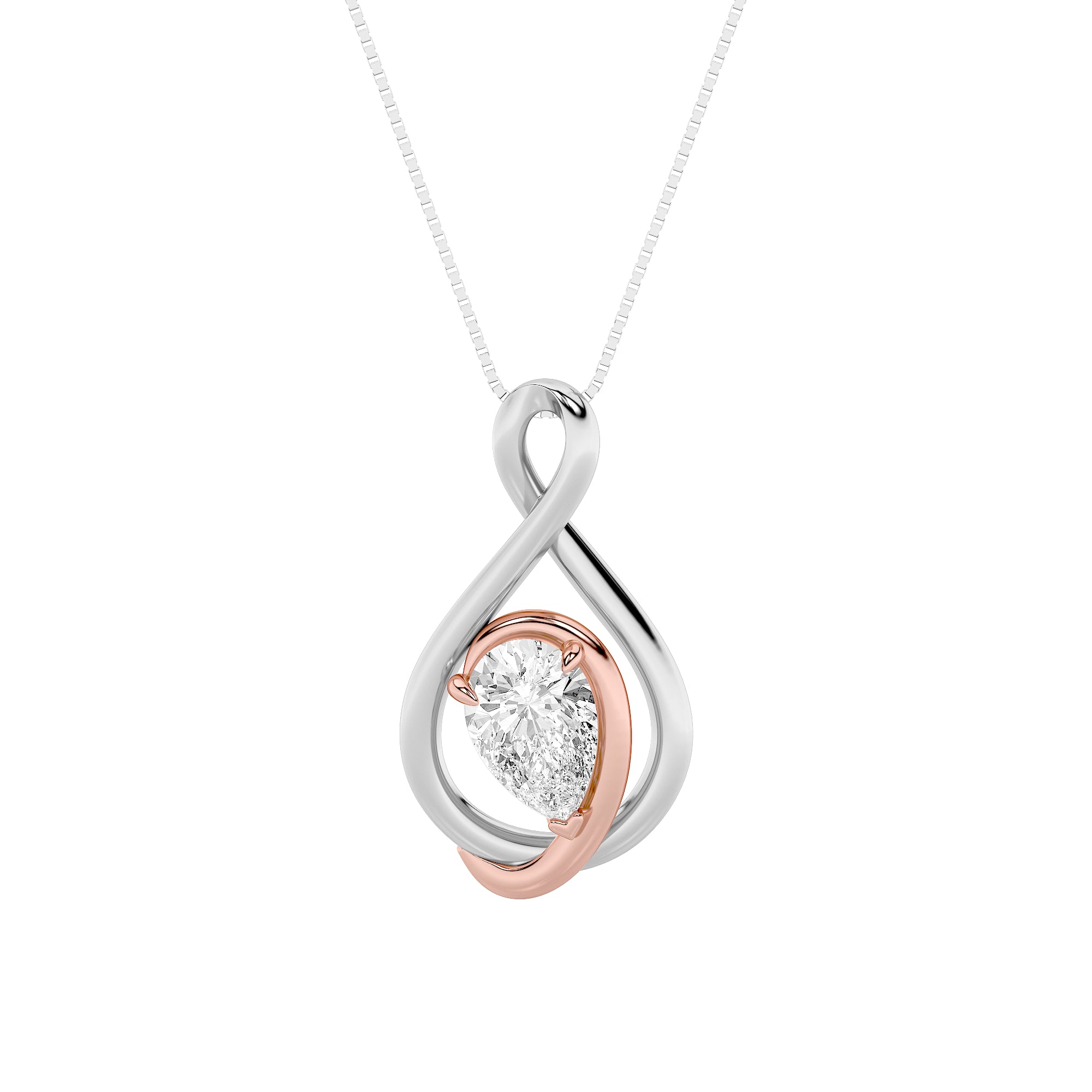 1.5CTW Pear Shaped Lab Grown Diamond (F/VVS) Fancy Solitaire Pendant in 14K Gold