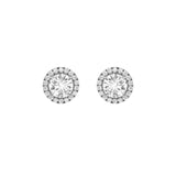 3CTW Round Shaped Lab Grown Diamond (F/VS) Halo Stud Earrings in 14K Gold