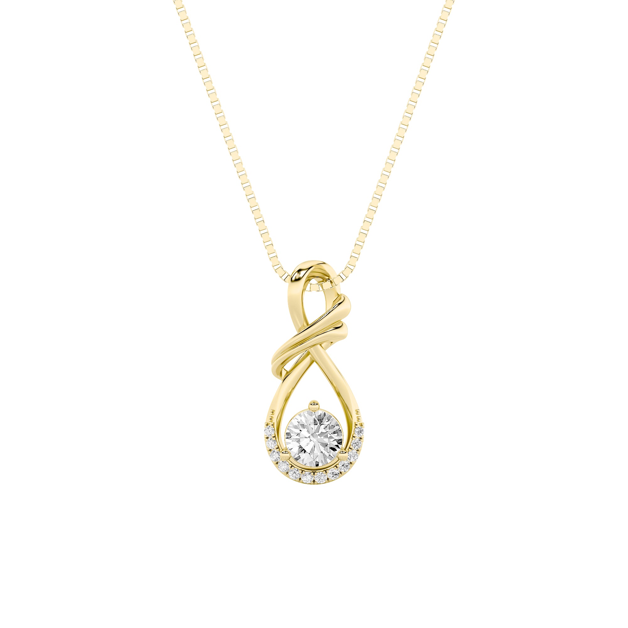 1CTW Round Shaped Lab Grown Diamond (F/VS) Solitaire Pendant in 14K Gold
