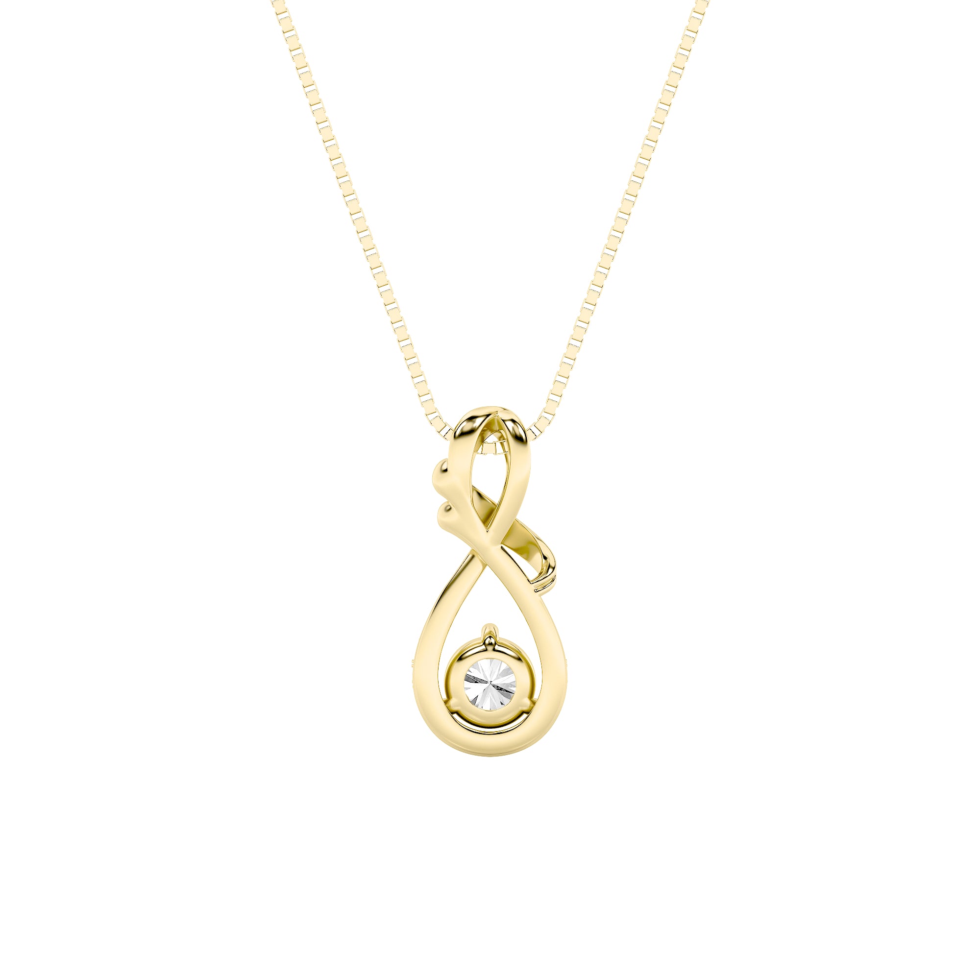 1CTW Round Shaped Lab Grown Diamond (F/VS) Solitaire Pendant in 14K Gold