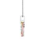 1.5CTW Oval Shaped Lab Grown Diamond (F/VS) Three Tone Solitaire Accented Pendant in 14K Gold