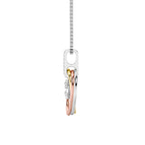 1.5CTW Oval Shaped Lab Grown Diamond (F/VS) Three Tone Solitaire Accented Pendant in 14K Gold