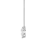 3CTW Pear Shaped Lab Grown Diamond (F/VS) Three Stone Necklace in 14K Gold