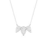 3CTW Pear Shaped Lab Grown Diamond (F/VS) Three Stone Necklace in 14K Gold
