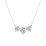 2CTW Round Shaped Lab Grown Diamond (F/VS) Three Stone Necklace in 14K Gold
