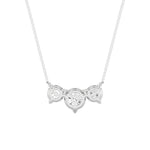 2CTW Round Shaped Lab Grown Diamond (F/VS) Three Stone Necklace in 14K Gold