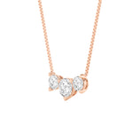 2CTW Round Shaped Lab Grown Diamond (F/VS) Three Stone Necklace in 14K Gold