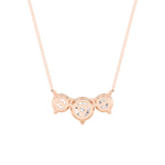 2CTW Round Shaped Lab Grown Diamond (F/VS) Three Stone Necklace in 14K Gold