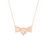 2CTW Round Shaped Lab Grown Diamond (F/VS) Three Stone Necklace in 14K Gold