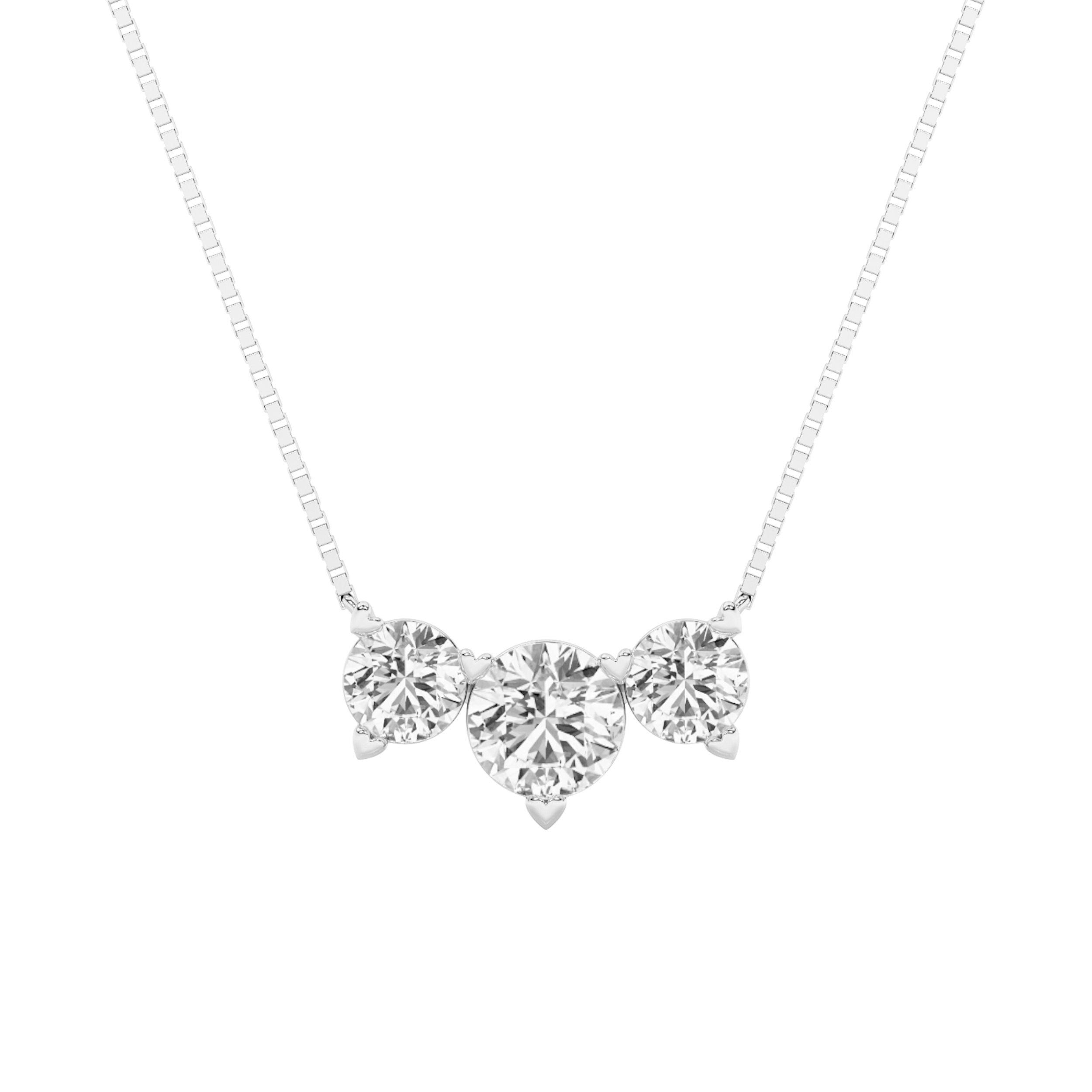 4.5CTW Round Shaped Lab Grown Diamond (F/VS) Seven Stone Necklace in 14K Gold