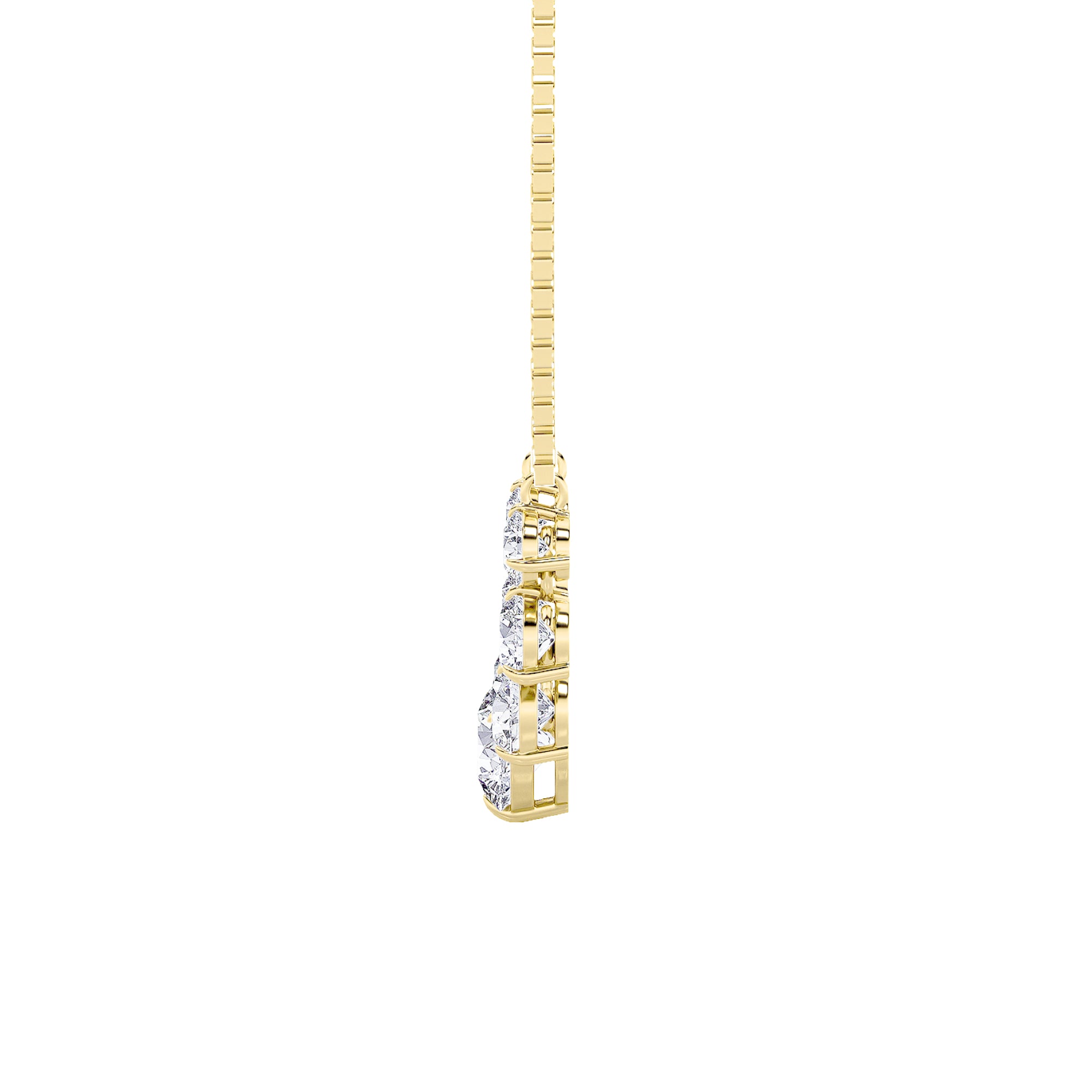 4.5CTW Round Shaped Lab Grown Diamond (F/VS) Seven Stone Necklace in 14K Gold