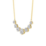 4.5CTW Round Shaped Lab Grown Diamond (F/VS) Seven Stone Necklace in 14K Gold
