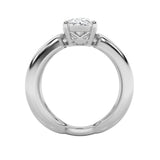 2CTW Oval Shaped Lab Grown Diamond (F/VS) Criss Cross Fancy Solitaire Ring in 14K Gold