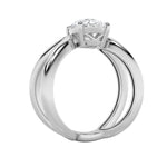 2CTW Oval Shaped Lab Grown Diamond (F/VS) Criss Cross Fancy Solitaire Ring in 14K Gold