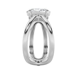2CTW Oval Shaped Lab Grown Diamond (F/VS) Criss Cross Fancy Solitaire Ring in 14K Gold
