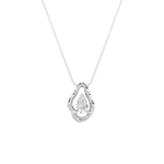 1CTW Pear Shaped Lab Grown Diamond (F/VS) Organic Design Solitaire Pendant in 14K Gold