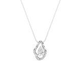 1CTW Pear Shaped Lab Grown Diamond (F/VS) Organic Design Solitaire Pendant in 14K Gold