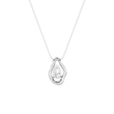 1CTW Pear Shaped Lab Grown Diamond (F/VS) Organic Design Solitaire Pendant in 14K Gold