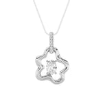 1CTW Oval Shaped Lab Grown Diamond (F/VS) Organic Design Solitaire Pendant in 14K Gold