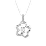 1CTW Oval Shaped Lab Grown Diamond (F/VS) Organic Design Solitaire Pendant in 14K Gold