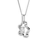 1CTW Oval Shaped Lab Grown Diamond (F/VS) Organic Design Solitaire Pendant in 14K Gold