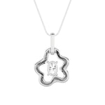 1CTW Oval Shaped Lab Grown Diamond (F/VS) Organic Design Solitaire Pendant in 14K Gold