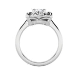 1.5CTW Emerald Shaped Lab Grown Diamond (F/VS) Organic Design Solitaire Ring in 14K Gold